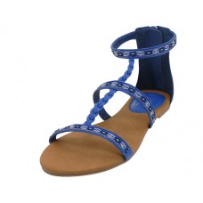W6500L-Blue - Wholesale Woman's "Easy USA" Braid Gladiator Sandals (*Blue Color) *Close Out $54.00 Case $3.00/Pr.